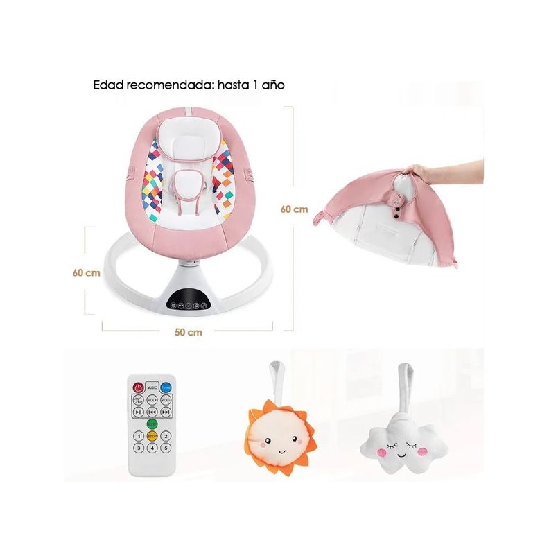 Silla Mecedora Eléctrica Táctil para Bebé - BABYMINE-7