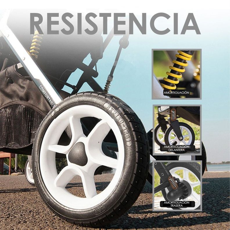 Coche Cuna Moisés Compacto Multiposiciones Rosado BABYMINE-3