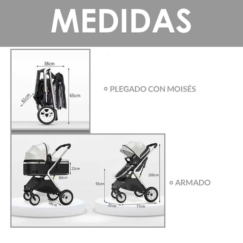 Coche Cuna Moisés Compacto Multiposiciones Rosado BABYMINE-8