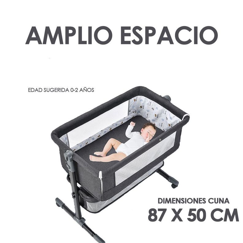 Cuna Colecho Mecedora Con Ruedas Café Babymine-5