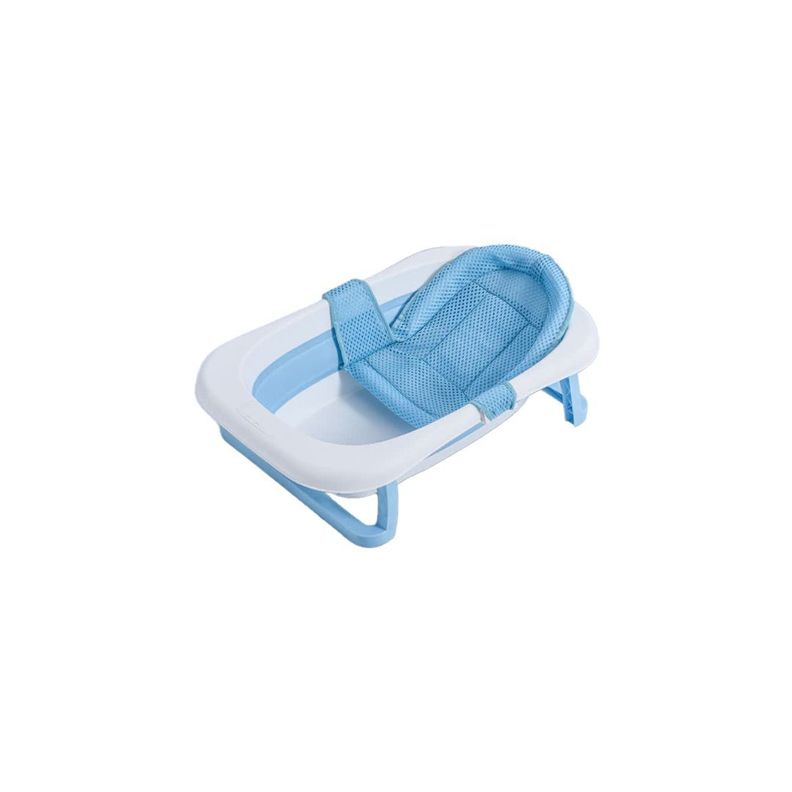 Bañera Plegable Bebé Con Malla Para Baño Azul BABYMINE-0