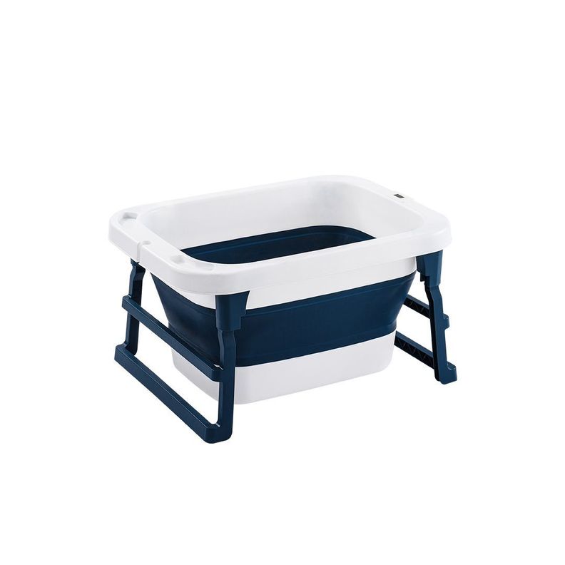 Bañera Plegable Bebé Con Termometro Asiento y Mas Azul BABYMINE-2