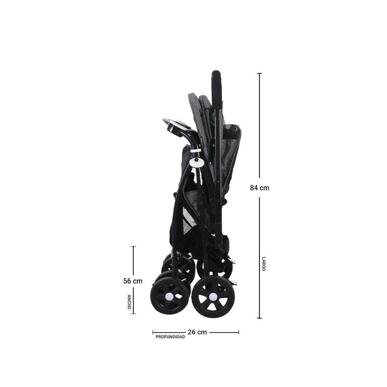 Coche de paseo – Reversible Pro Gris Babymine-3