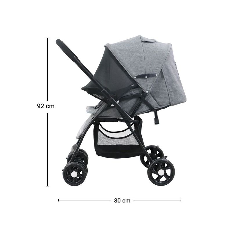 Coche de paseo – Reversible Pro Gris Babymine-4