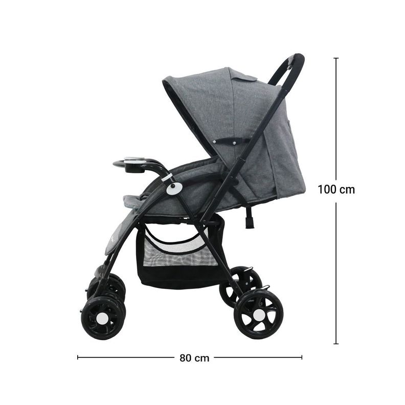 Coche de paseo – Reversible Pro Gris Babymine-2