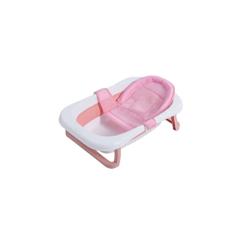 Bañera Plegable Bebé Con Malla Para Baño Rosa BABYMINE-0