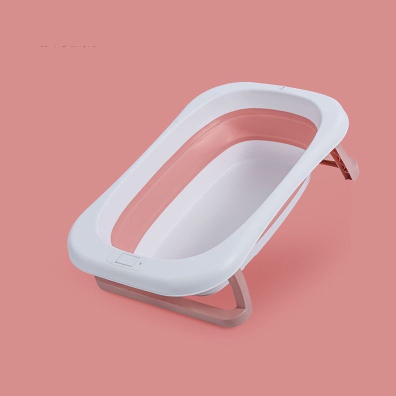 Bañera Plegable Bebé Con Malla Para Baño Rosa BABYMINE-1