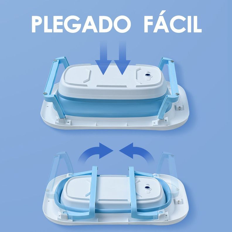 Bañera Plegable Bebé Con Malla Para Baño Gris BABYMINE-2