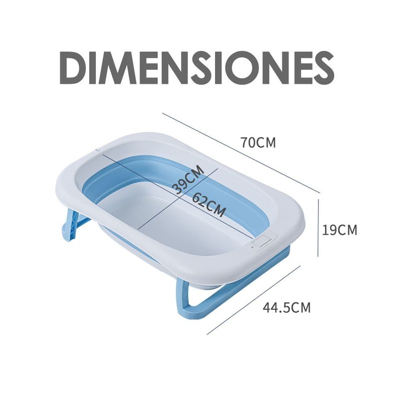 Bañera Plegable Bebé Con Malla Para Baño Gris BABYMINE-6