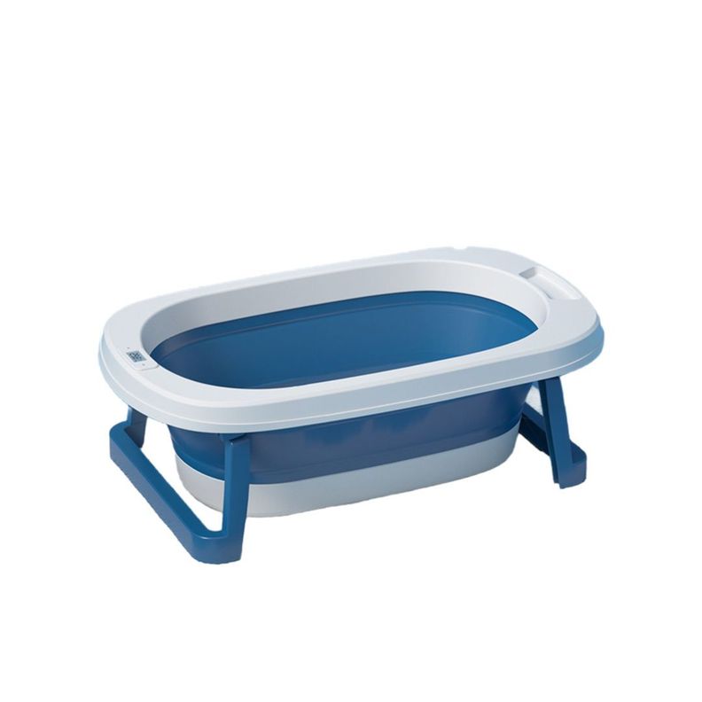 Bañera Plegable Bebé Con Termometro y Mas Azul BABYMINE-0