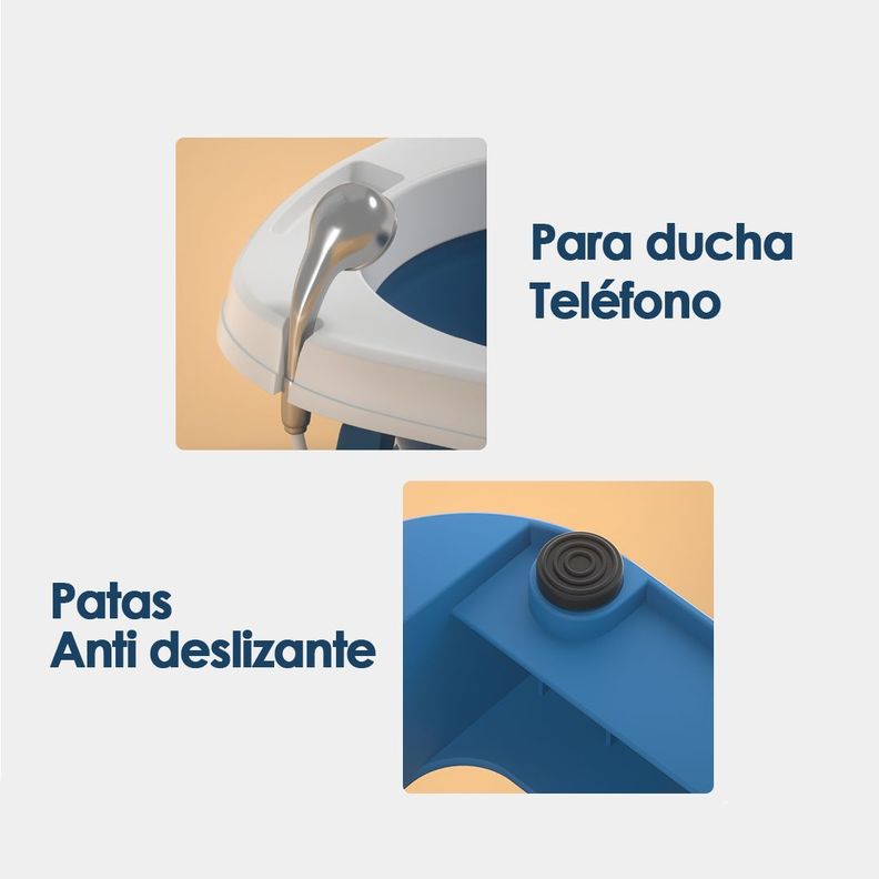 Bañera Plegable Bebé Con Termometro y Mas Azul BABYMINE-4