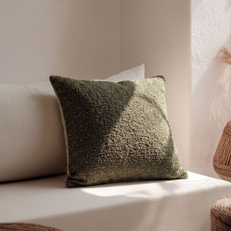 Cojín Bouclé Verde Oliva