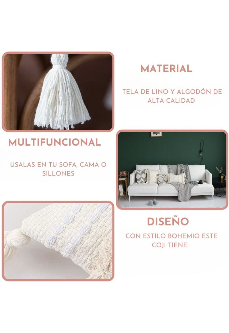 Cojín Cojines Fundas Bordados 30 x 50 cm-2