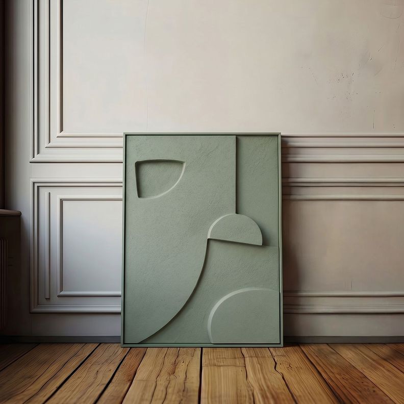 Cuadro abstracto 3D Green Moss Verde