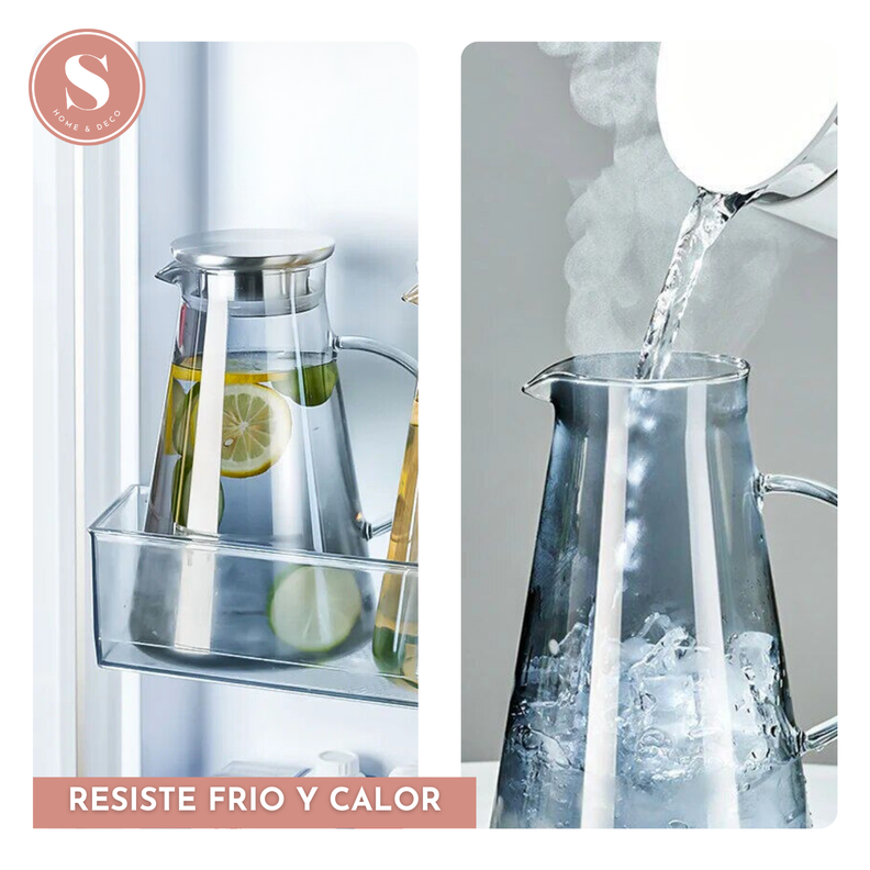 Set Tetera Lisa De Vidrio Con 6 Vasos Negro-5