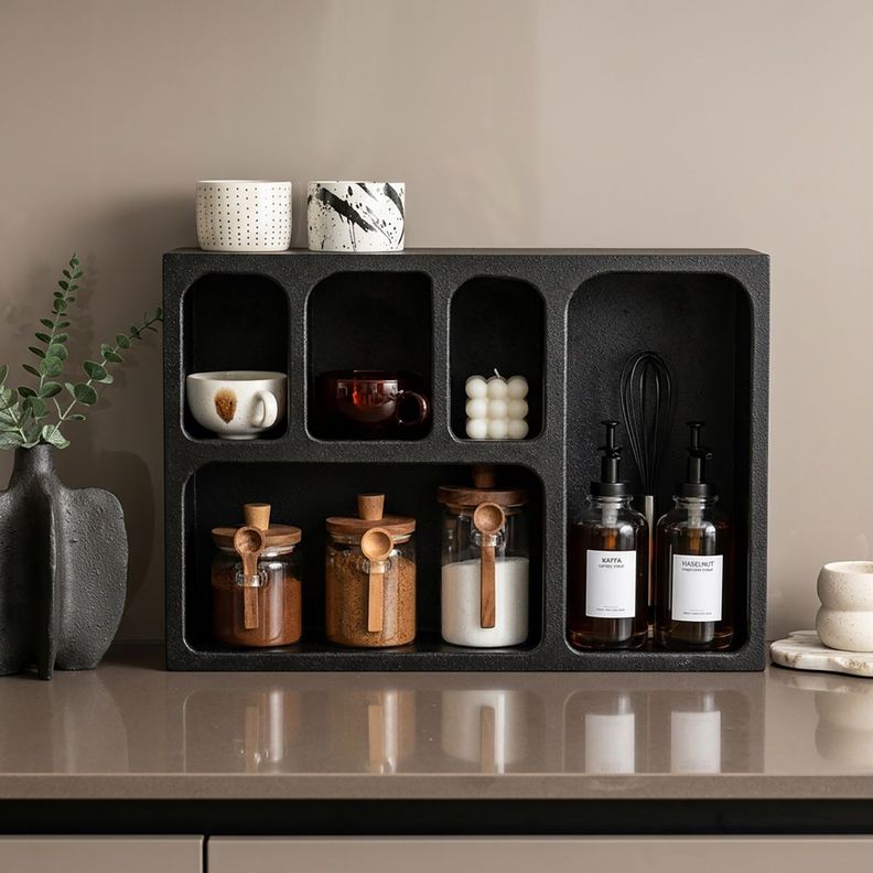 Repisa organizadora geometrica Bogen negra Negro