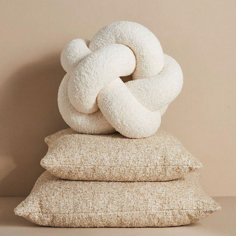 Cojin decorativo nudo de boucle nude Blanco