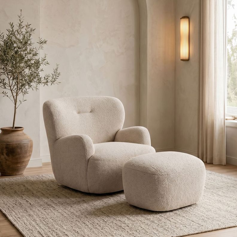 Sitial Relax Blanco con Apoyapies Beige