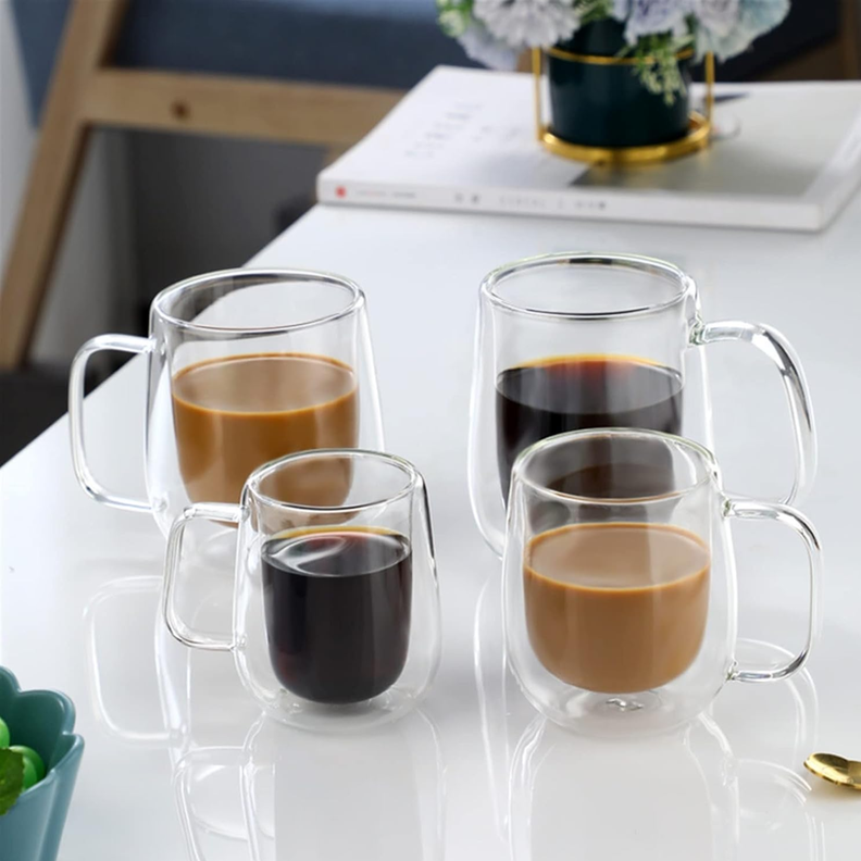 Set de 4 Tazas de Vidrio Doble Pared 350 ml