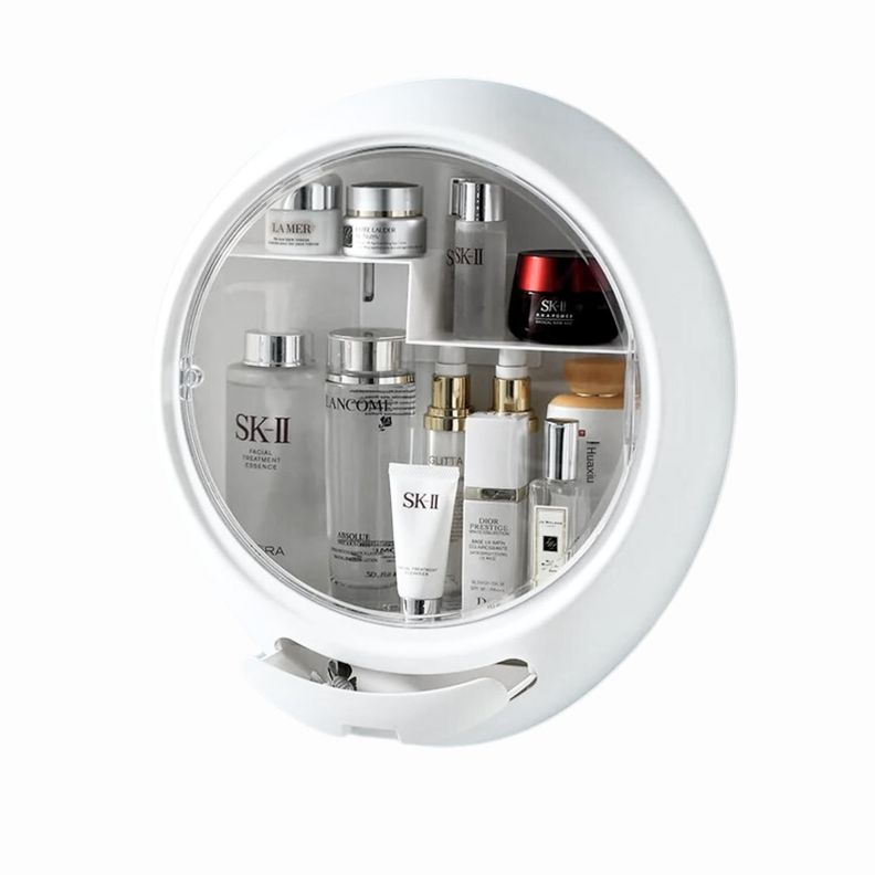 Organizador de Baño y Cosméticos de Pared Ovalado Blanco-0