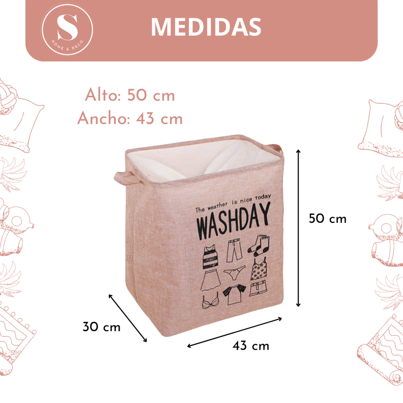 Cesta de Ropa Para Lavanderia Washday Plegable-1