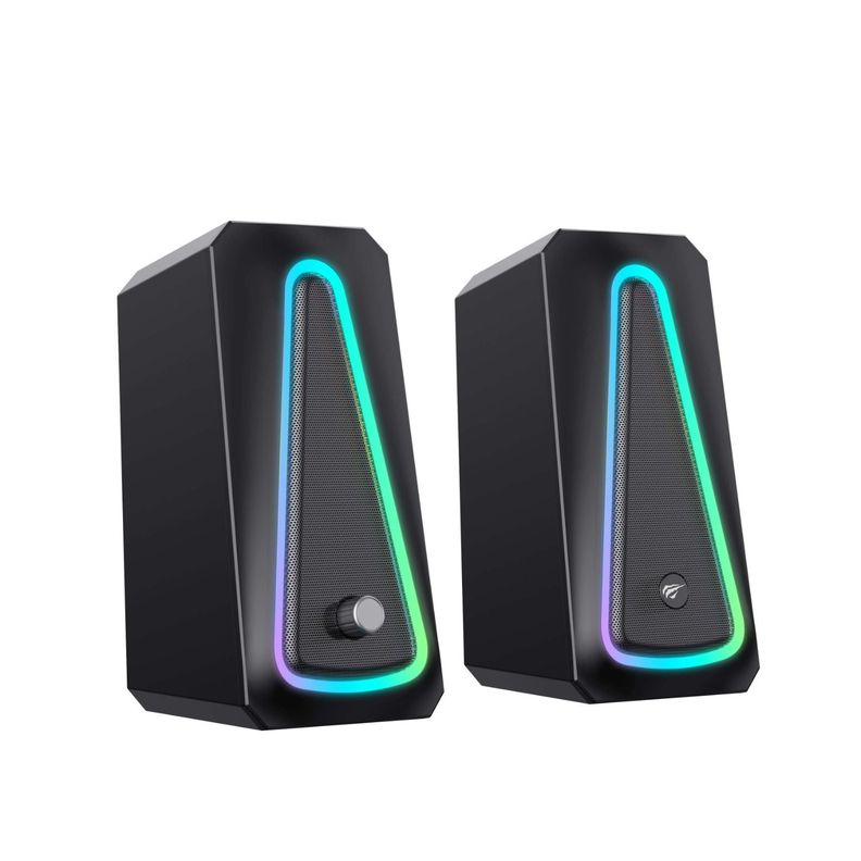 Par de Parlantes Gamer para PC RGB 10W SK208PRO Negros Havit