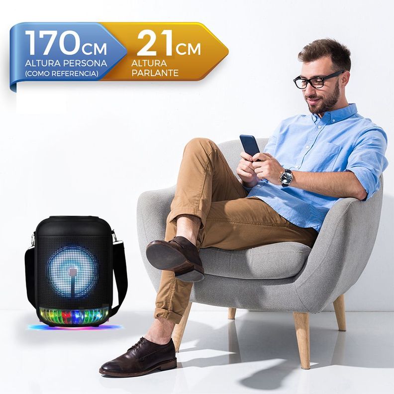 Parlante Karaoke Bluetooth Rocket Tws + Micrófono 6,5-1
