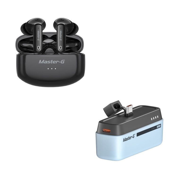 Pack Audífonos Bluetooth BUDS20 Y Cargador 5.000mAH USB-C-0