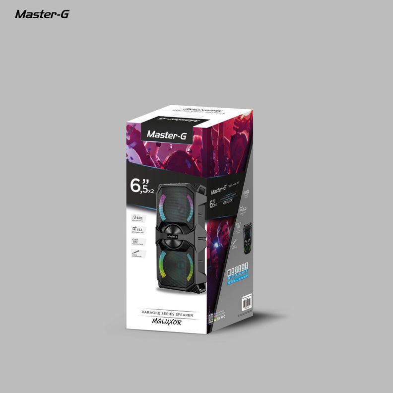 Parlante Karaoke Bluetooth Luxor 6,5” X2 con Micrófono-4