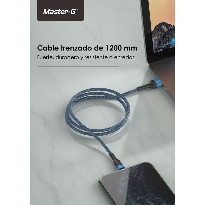 Cable De Carga Rápida Usb-C Antinudos 1Mt Master-G MGCATC3A-1