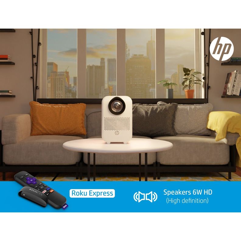 Proyector Portátil HP CC180 3 en 1 Roku HD 720p 200 Lúmenes-4