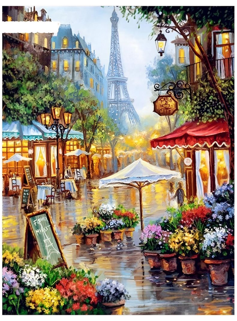 Pintura por Números - Hermoso Paisaje Parisino-0