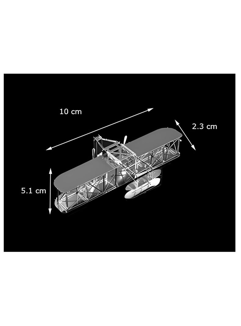 Puzzle 3D de Metal - Biplano de los Hermanos Wright-4