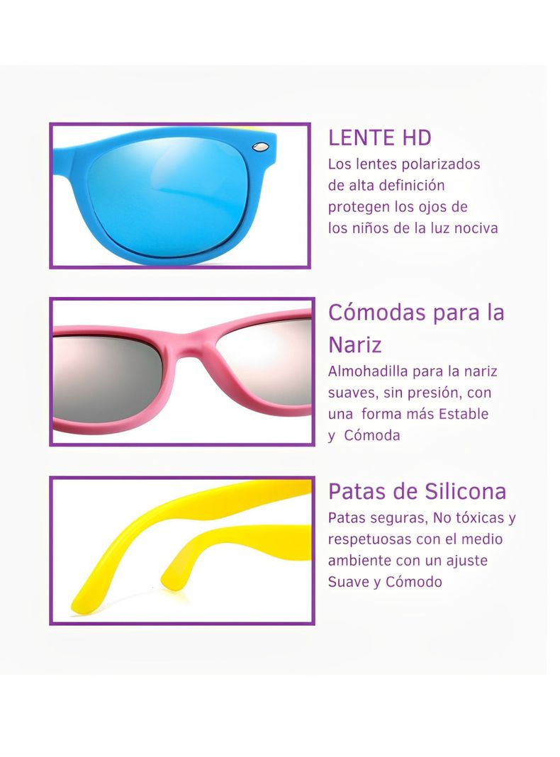 Lentes de Sol para Niños Filtro UV - 400 + Estuche Protector-3