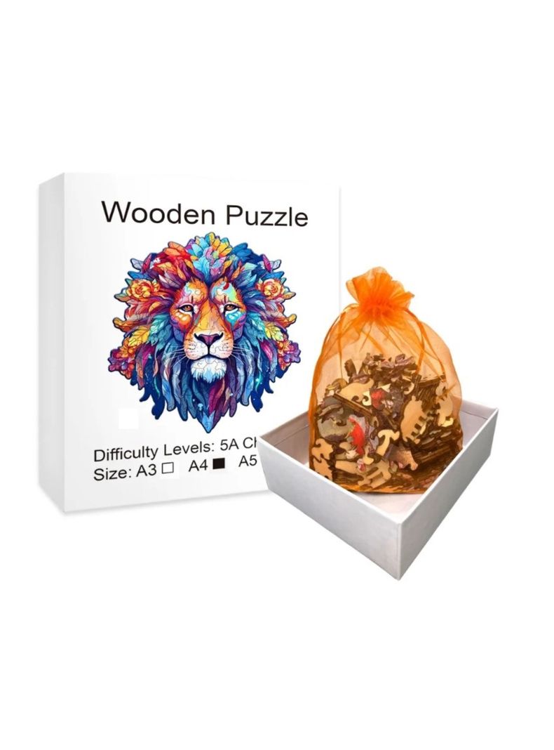 Puzzle de Madera con Forma de León 20 x 20 cms-1