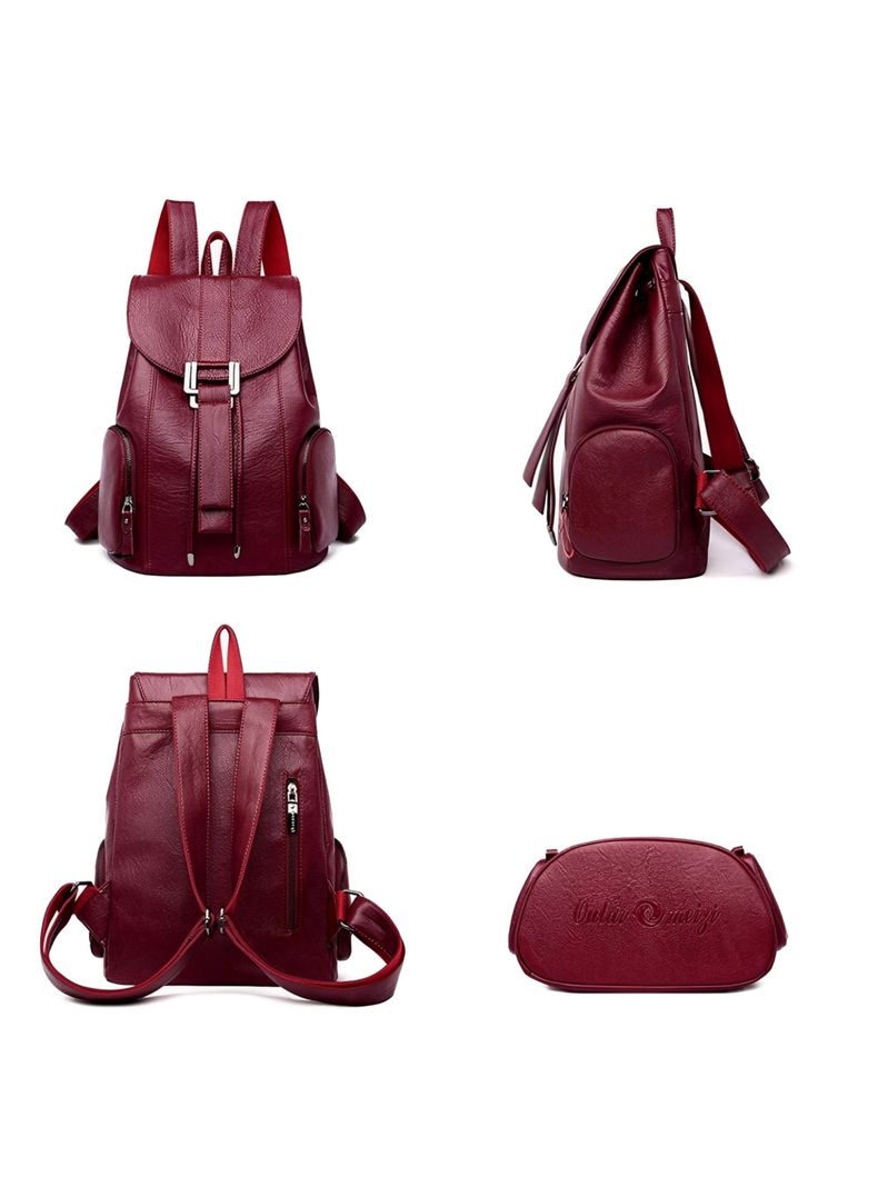 Mochila Cuero PU Grande, Elegante y de Gran Calidad-4