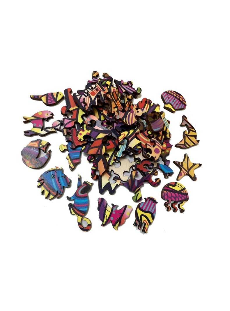 Puzzle de Madera con Forma de Tortuga 30x22 cms-2