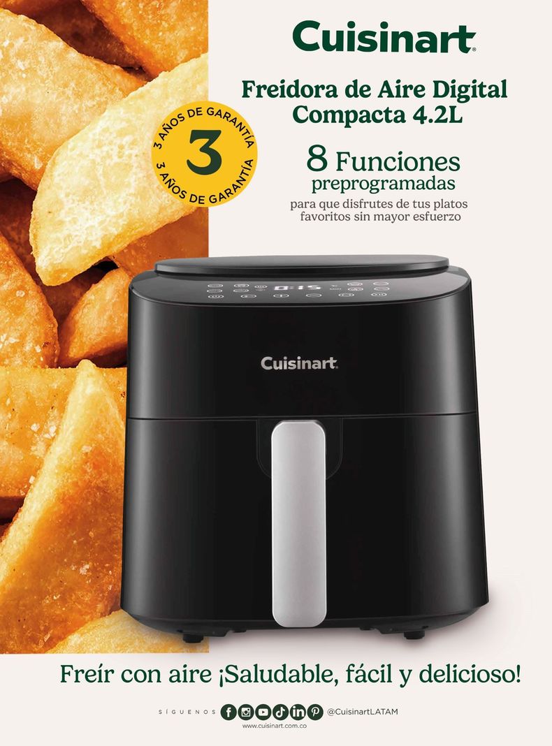Freidora De Aire Digital Compacta AIR370CL 4,2L-4