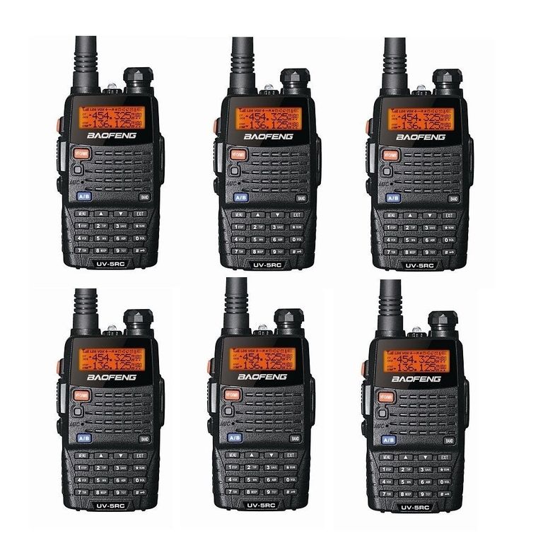 Pack de 6 Radios Walkie Talkie Portatil Handy Baofeng Vhf/uhf Uv5rC-0