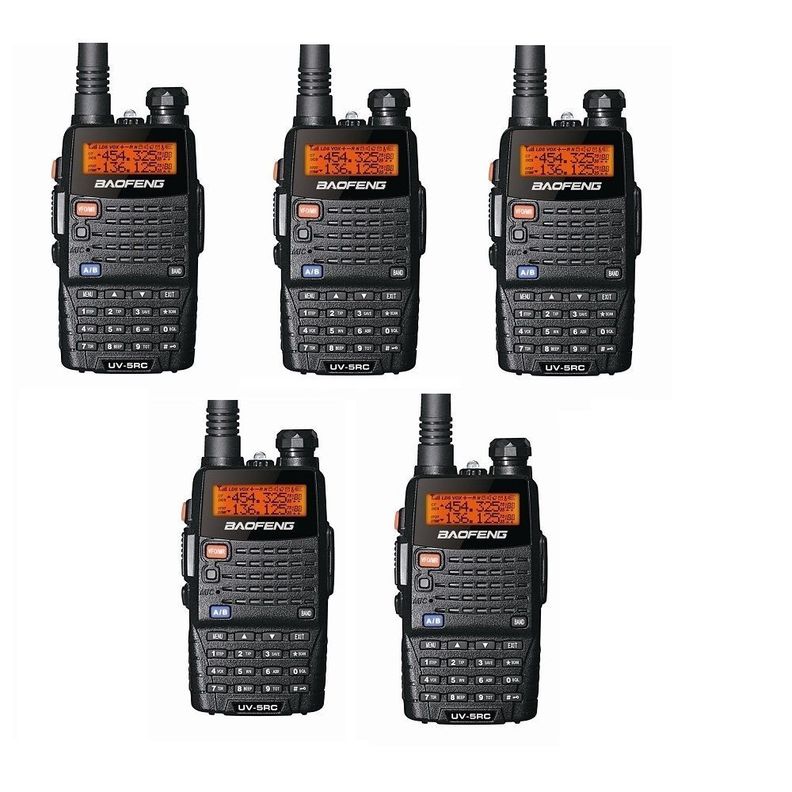 Pack de 5 Radios Walkie Talkie Portatil Handy Baofeng Vhf/uhf Uv5rC-0