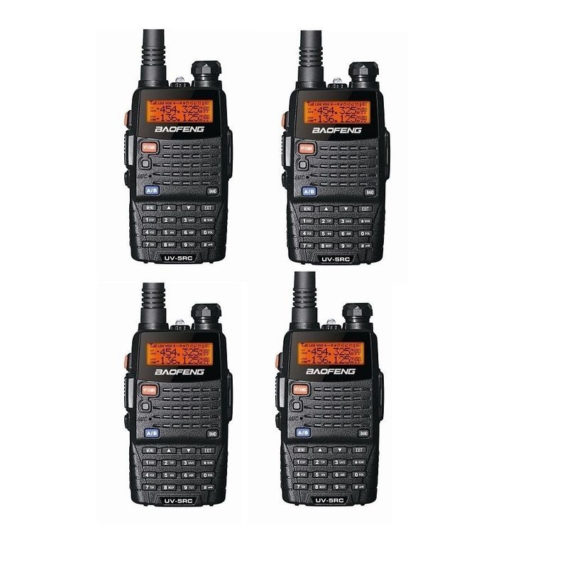  Pack de 4 Radios Walkie Talkie Portatil Handy Baofeng Vhf/uhf Uv5rC-0