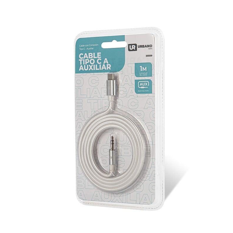 Cable USB-C a Auxiliar Shining White Aux 1 M Urbano-3