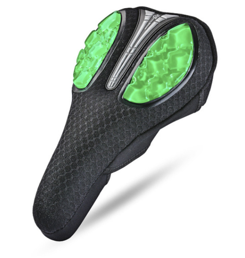 Cubre asiento sillín bicicleta gel velcro verde-0