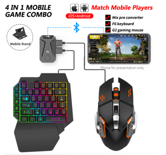 Adaptador Gamer Mix Pro Mouse Teclado Y Soporte -2