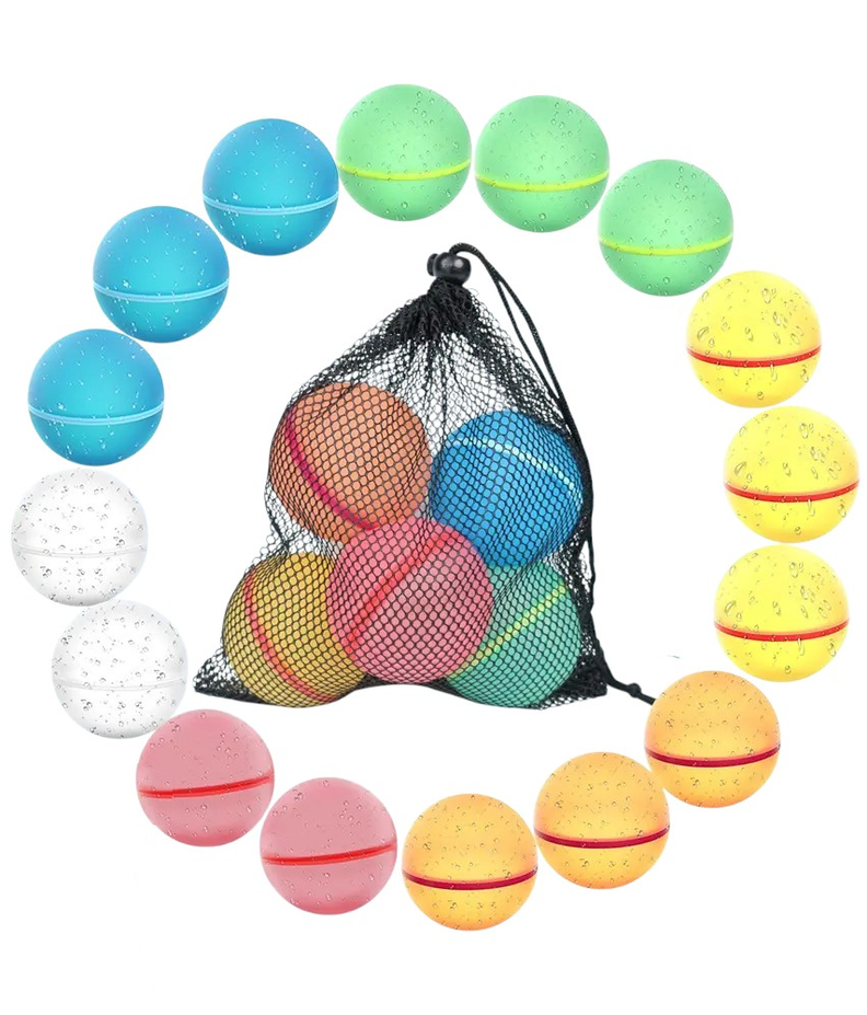 Pack 8 Bombitas de Agua Reutilizables con cierre magnético -1