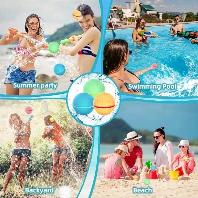 Pack 8 Bombitas de Agua Reutilizables con cierre magnético -2