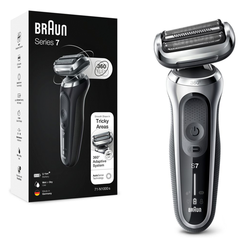 Afeitadora Eléctrica Braun S7 S1000 Plateada Flex 360°-0