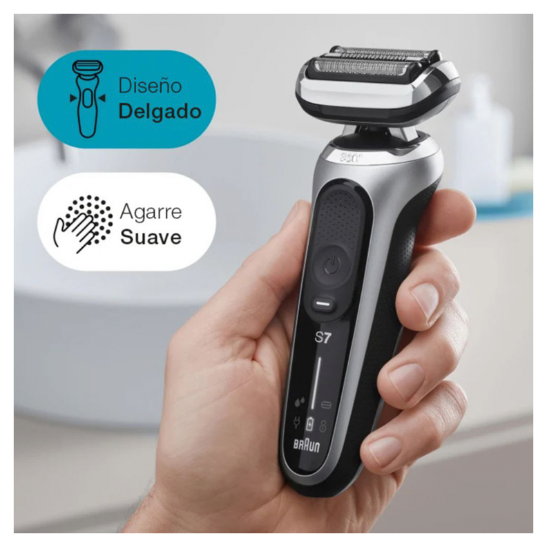 Afeitadora Eléctrica Braun S7 S1000 Plateada Flex 360°-5
