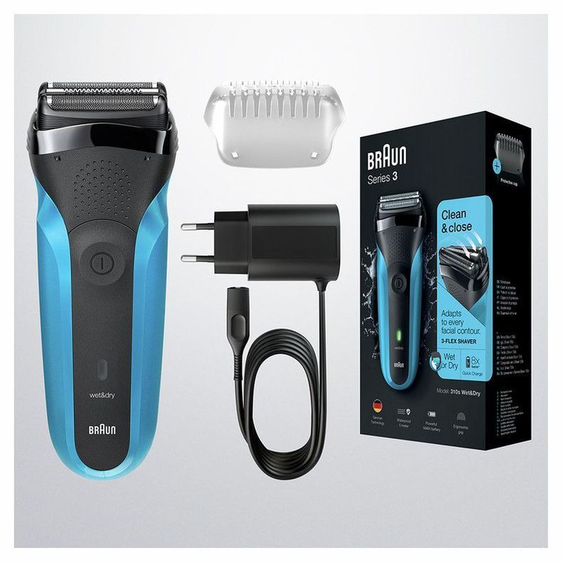 Afeitadora Recargable Braun Serie 3 Blue 310  Wet&Dry-5