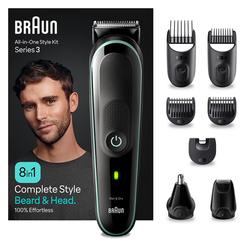 Cortapelos 8 en 1 Braun Serie 3 Wet&Dry Cara y Cuerpo-0